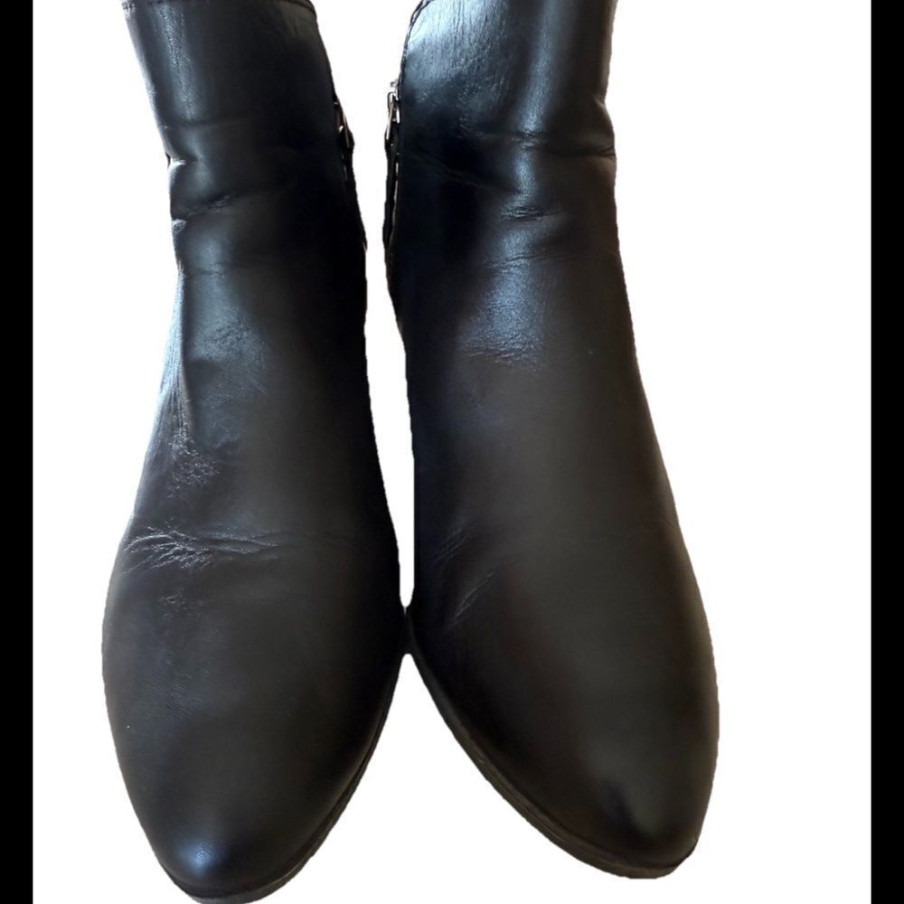 Frye Judith Black Leather Ankle Booties Boots Womens Double Side Zip Size 6M